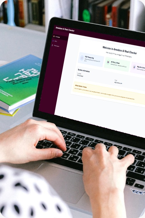 Laptop showing Real Checker